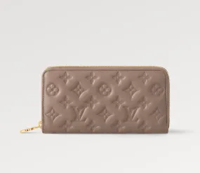 ZIPPY WALLET 19 BEIGE EMBOSSED LAMBSKIN